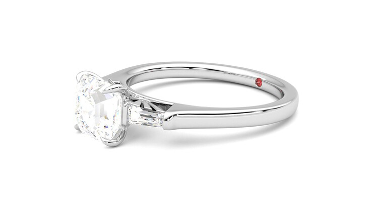 Taylor & Hart Mirror Asscher Engagement Ring 360 degree image 23