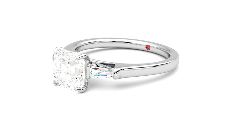 Taylor & Hart Mirror Asscher Engagement Ring 360 degree image 24