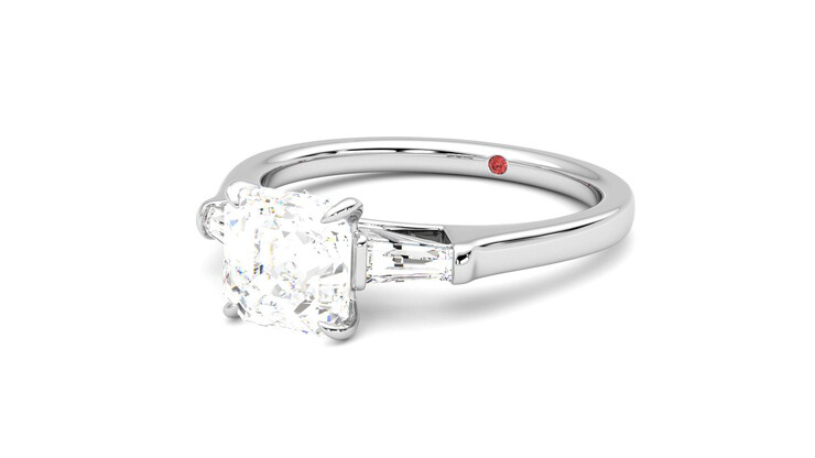 Taylor & Hart Mirror Asscher Engagement Ring 360 degree image 25