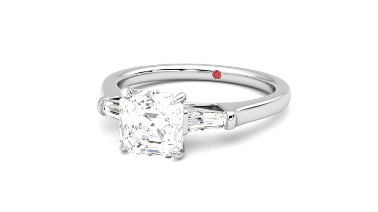 Taylor & Hart Mirror Asscher Engagement Ring 360 degree image 26