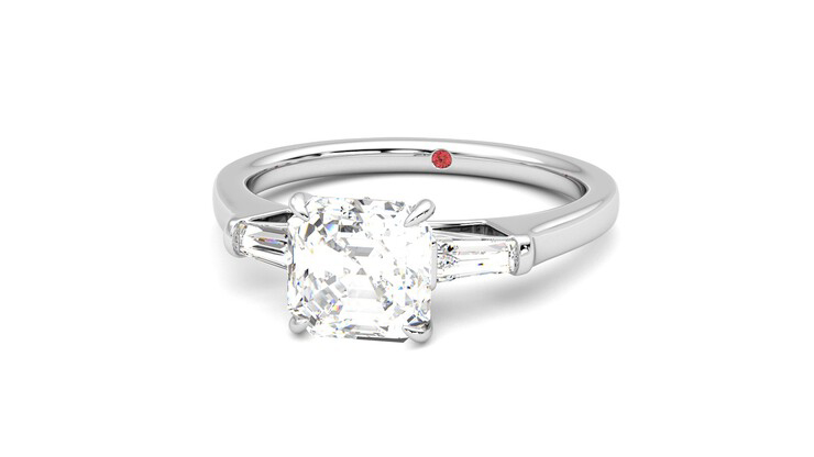Taylor & Hart Mirror Asscher Engagement Ring 360 degree image 27