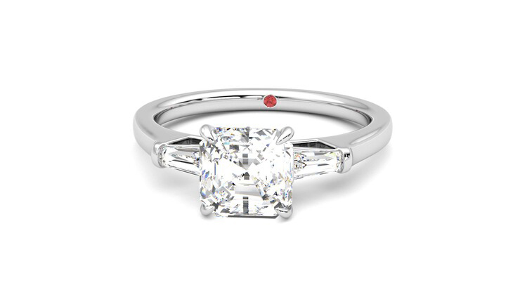Taylor & Hart Mirror Asscher Engagement Ring 360 degree image 28