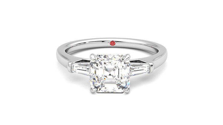 Taylor & Hart Mirror Asscher Engagement Ring 360 degree image 29