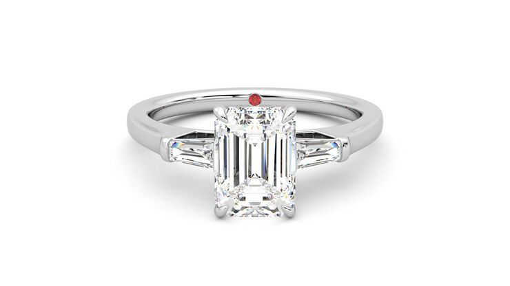 Taylor & Hart Mirror Emerald Engagement Ring 360 degree image 0