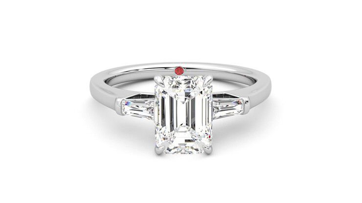 Taylor & Hart Mirror Emerald Engagement Ring 360 degree image 1