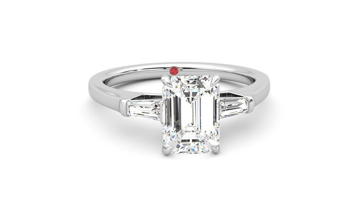 Taylor & Hart Mirror Emerald Engagement Ring 360 degree image 2