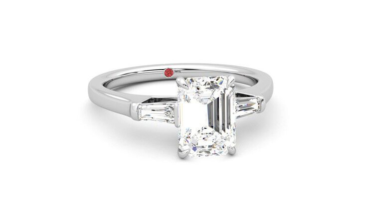 Taylor & Hart Mirror Emerald Engagement Ring 360 degree image 3