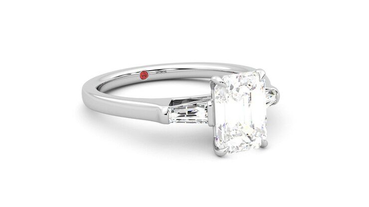 Taylor & Hart Mirror Emerald Engagement Ring 360 degree image 5