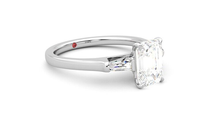 Taylor & Hart Mirror Emerald Engagement Ring 360 degree image 6