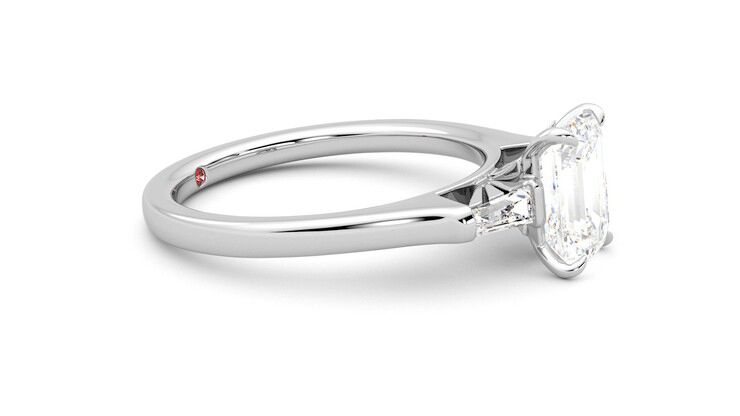 Taylor & Hart Mirror Emerald Engagement Ring 360 degree image 8
