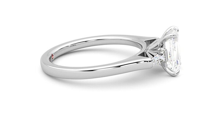 Taylor & Hart Mirror Emerald Engagement Ring 360 degree image 9
