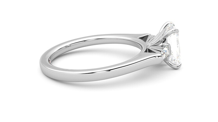 Taylor & Hart Mirror Emerald Engagement Ring 360 degree image 10