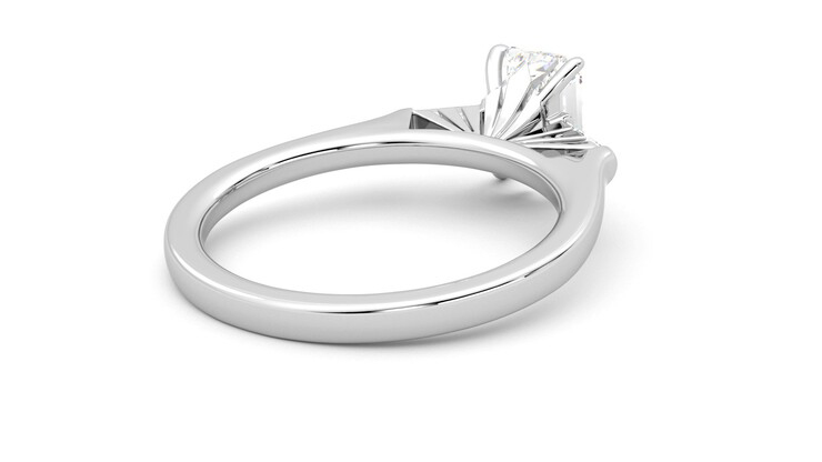 Taylor & Hart Mirror Emerald Engagement Ring 360 degree image 13