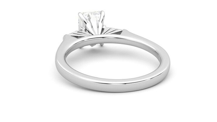 Taylor & Hart Mirror Emerald Engagement Ring 360 degree image 16