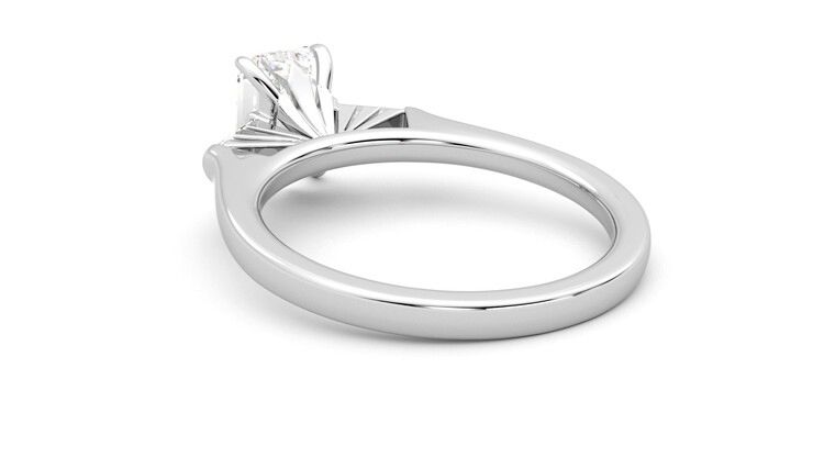 Taylor & Hart Mirror Emerald Engagement Ring 360 degree image 17