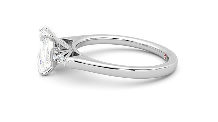 Taylor & Hart Mirror Emerald Engagement Ring 360 degree image 21