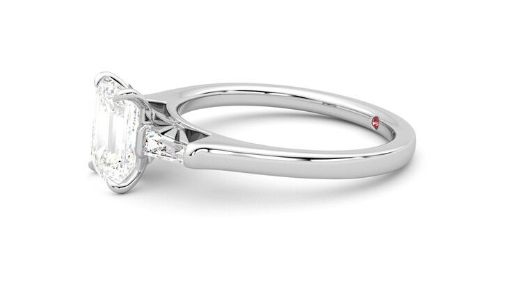 Taylor & Hart Mirror Emerald Engagement Ring 360 degree image 22