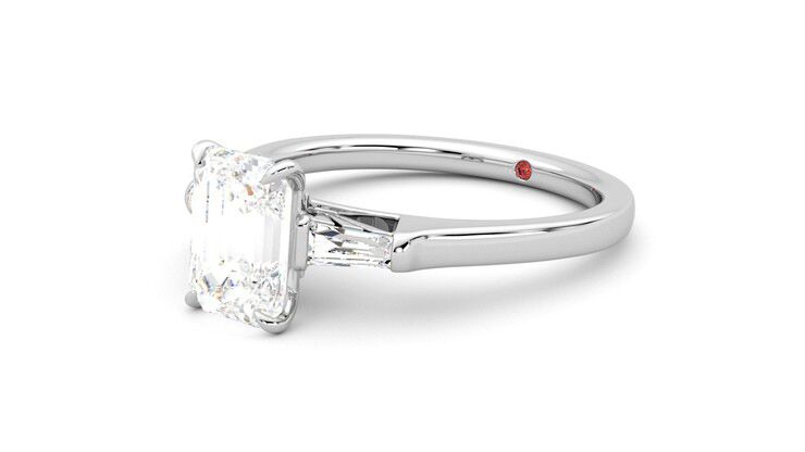 Taylor & Hart Mirror Emerald Engagement Ring 360 degree image 24