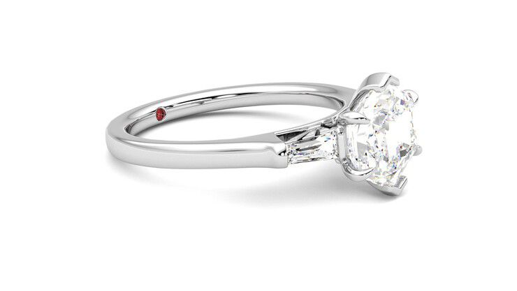 Taylor & Hart Mirror Hexagonal Engagement Ring 360 degree image 7