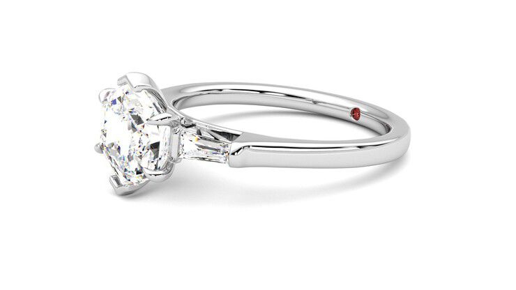 Taylor & Hart Mirror Hexagonal Engagement Ring 360 degree image 23