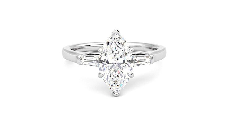 Taylor & Hart Mirror Marquise Engagement Ring 360 degree image 1