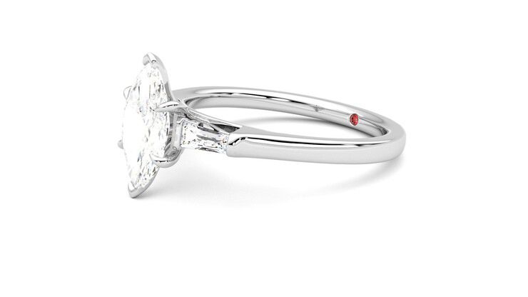 Taylor & Hart Mirror Marquise Engagement Ring 360 degree image 23