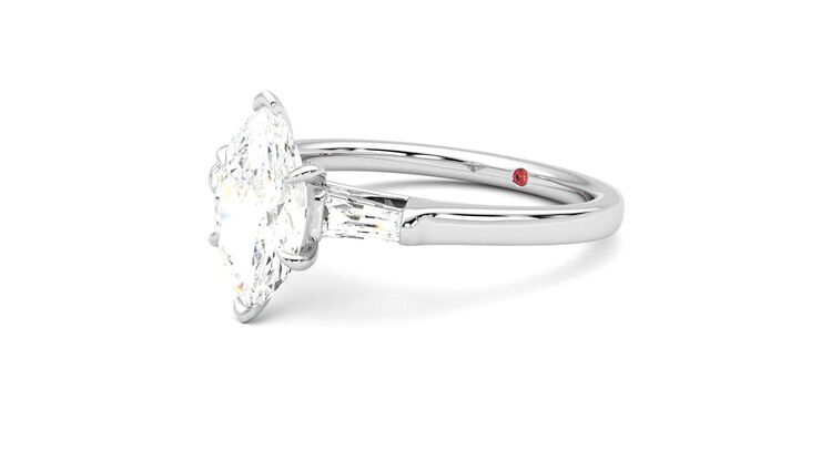 Taylor & Hart Mirror Marquise Engagement Ring 360 degree image 24