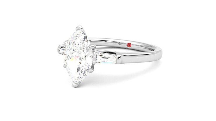 Taylor & Hart Mirror Marquise Engagement Ring 360 degree image 25