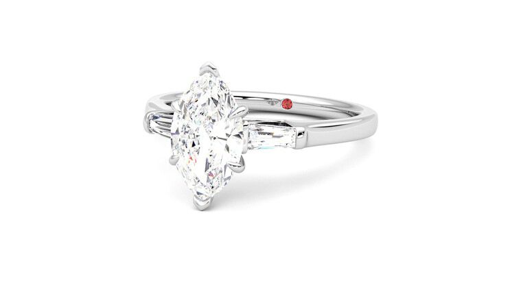 Taylor & Hart Mirror Marquise Engagement Ring 360 degree image 26