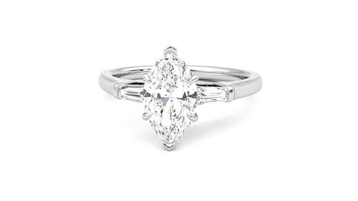Taylor & Hart Mirror Marquise Engagement Ring 360 degree image 28