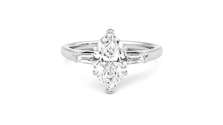 Taylor & Hart Mirror Marquise Engagement Ring 360 degree image 29