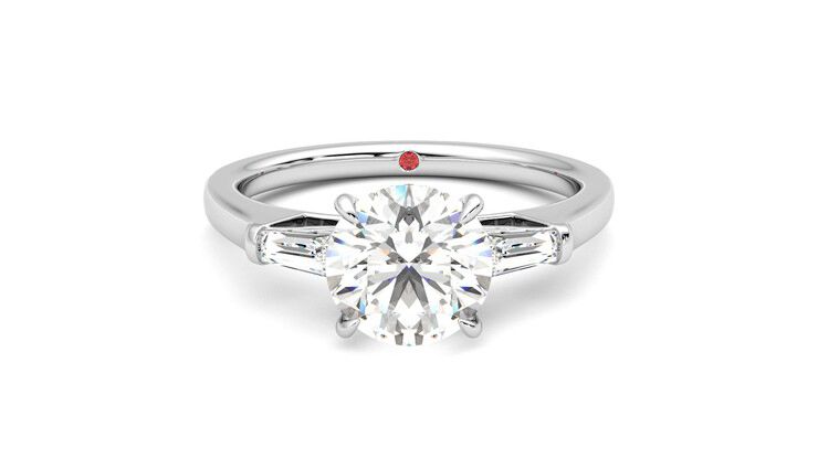 Taylor & Hart Mirror Round Engagement Ring 360 degree image 0