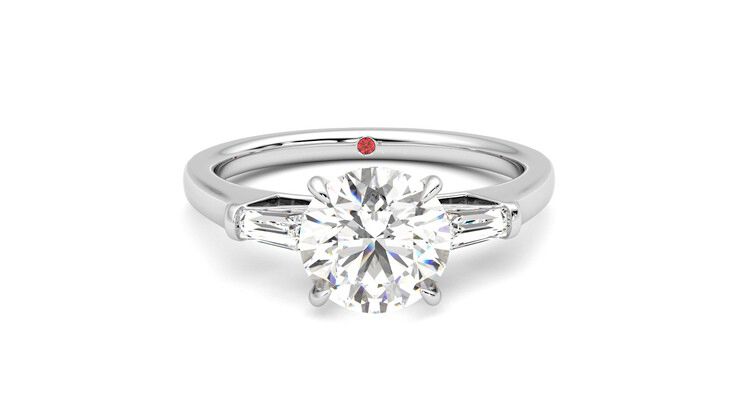 Taylor & Hart Mirror Round Engagement Ring 360 degree image 1