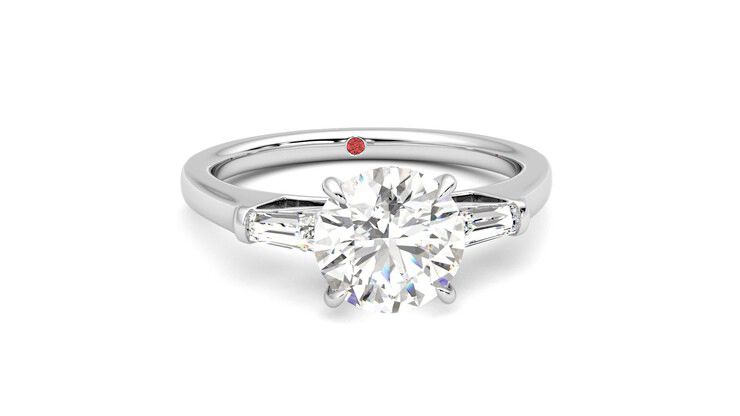 Taylor & Hart Mirror Round Engagement Ring 360 degree image 2