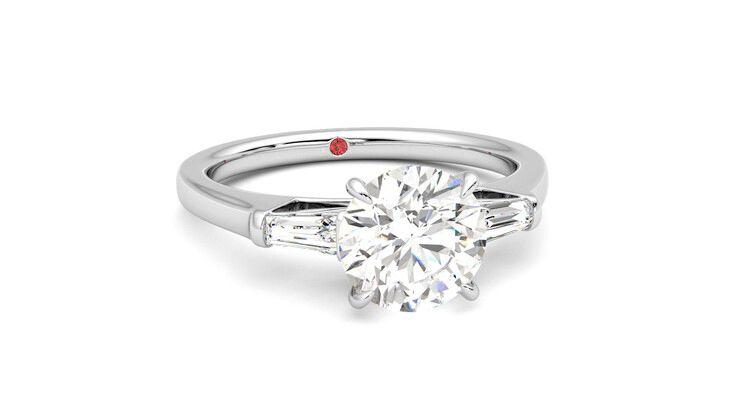 Taylor & Hart Mirror Round Engagement Ring 360 degree image 3