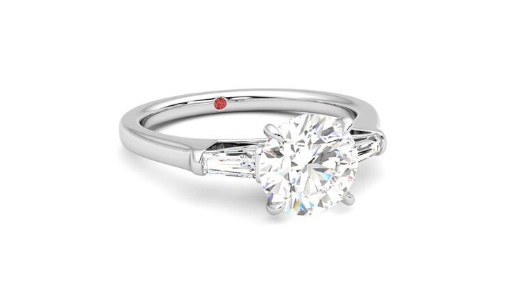 Taylor & Hart Mirror Round Engagement Ring 360 degree image 4