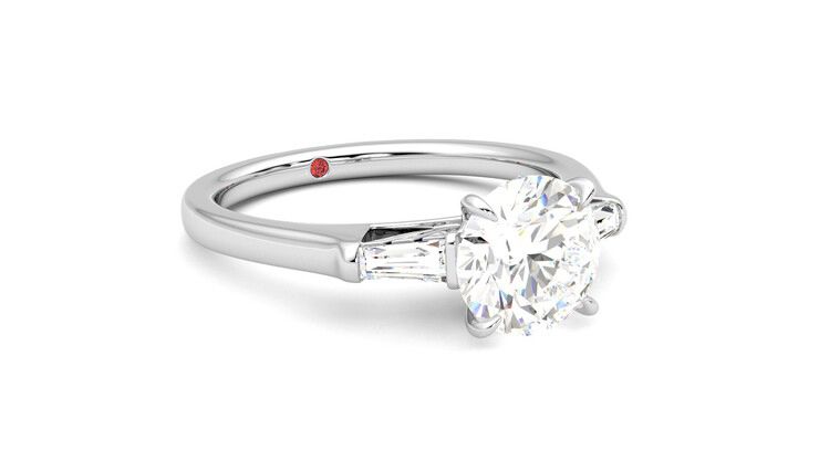 Taylor & Hart Mirror Round Engagement Ring 360 degree image 5