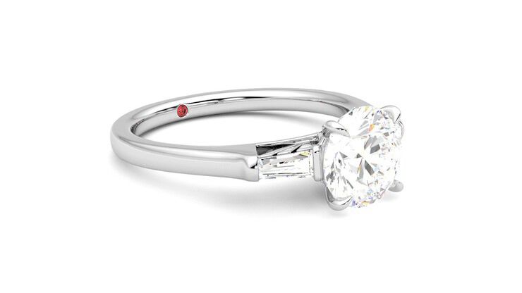 Taylor & Hart Mirror Round Engagement Ring 360 degree image 6