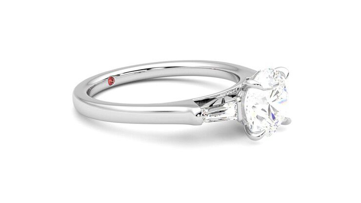 Taylor & Hart Mirror Round Engagement Ring 360 degree image 7