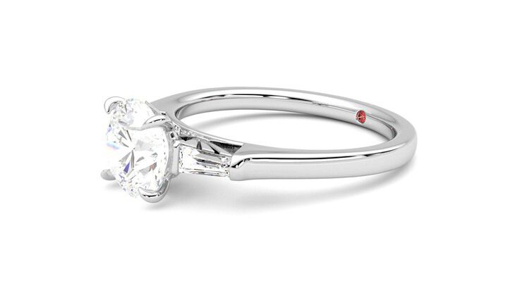 Taylor & Hart Mirror Round Engagement Ring 360 degree image 23