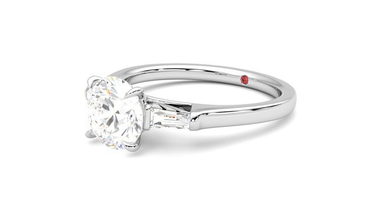 Taylor & Hart Mirror Round Engagement Ring 360 degree image 24