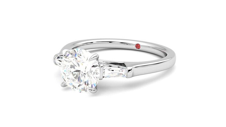 Taylor & Hart Mirror Round Engagement Ring 360 degree image 25