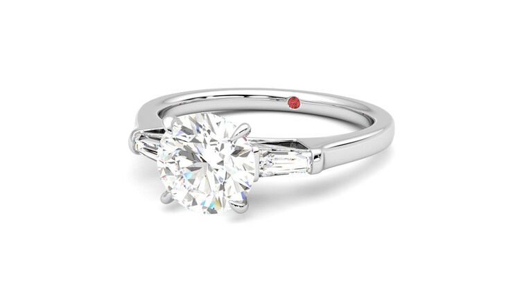 Taylor & Hart Mirror Round Engagement Ring 360 degree image 26