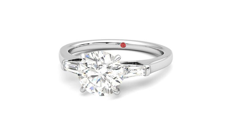 Taylor & Hart Mirror Round Engagement Ring 360 degree image 27