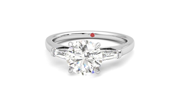 Taylor & Hart Mirror Round Engagement Ring 360 degree image 28