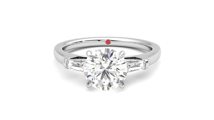 Taylor & Hart Mirror Round Engagement Ring 360 degree image 29