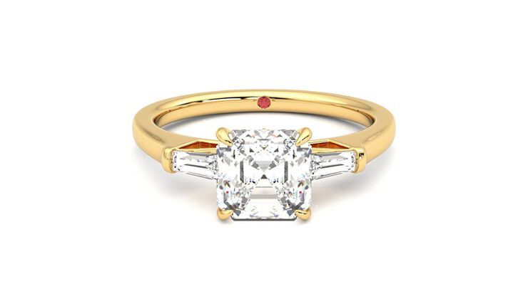 Taylor & Hart Mirror Asscher Engagement Ring 360 degree image 0