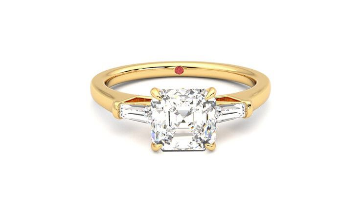 Taylor & Hart Mirror Asscher Engagement Ring 360 degree image 1