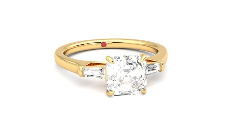 Taylor & Hart Mirror Asscher Engagement Ring 360 degree image 3