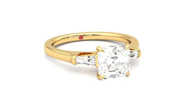 Taylor & Hart Mirror Asscher Engagement Ring 360 degree image 4